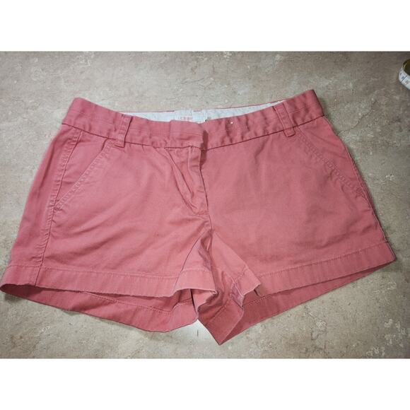 J. CREW Women's BROKEN-IN CHINO SZ 8 100% Cotton Pockets MID-RISE SHORTS - Picture 1 of 5